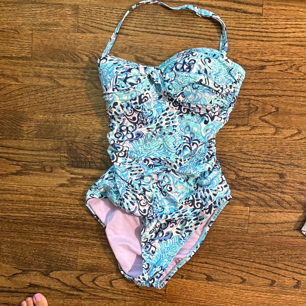 Lilly Pulitzer Blue and Pink One Piece Swimsuit